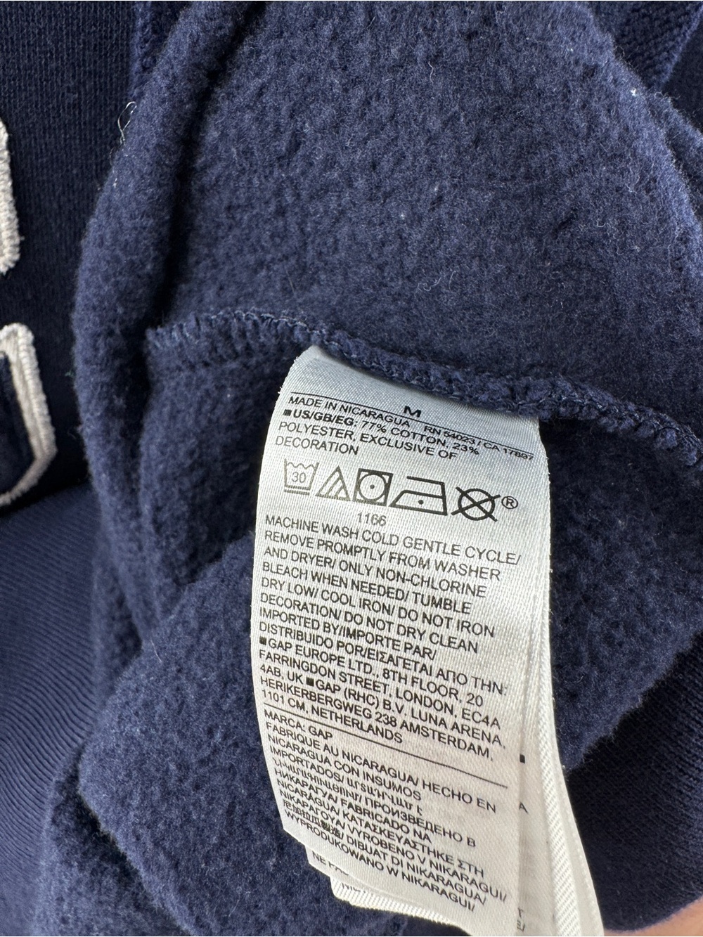 GAP Navy Blue Logo Full Zip Hoodie Jacket – Unisex Medium - Picture 5 of 8
